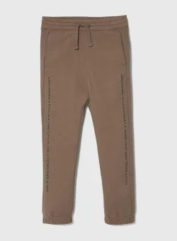 Abercrombie & Fitch pantaloni de trening pentru copii culoarea verde, cu imprimeu