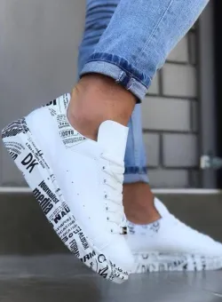 Adidasi barbati casual albi cu defect DEF701 T54-1