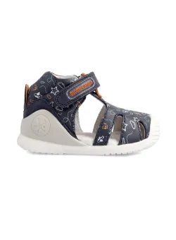 Biomecanics sandale din piele pentru copii culoarea albastru marin
