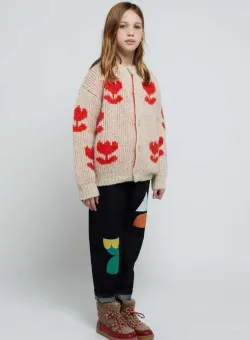 Bobo Choses cardigan cu amestec de lână pentru copii culoarea bej