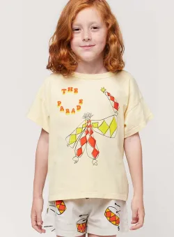 Bobo Choses tricou de bumbac pentru copii culoarea galben, cu imprimeu