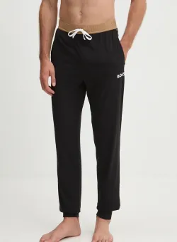 BOSS pantaloni de pijama barbati, culoarea negru, neted, 50527343