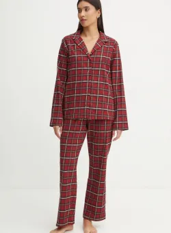 BOSS pijama femei, culoarea bordo, 50527259