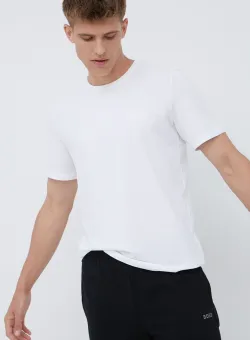 BOSS tricou de pijama bărbați, culoarea alb, cu imprimeu 50469550
