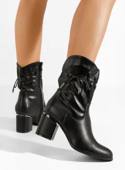 Botine cu toc gros Selevana negre