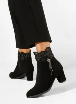 Botine elegante negre Natira