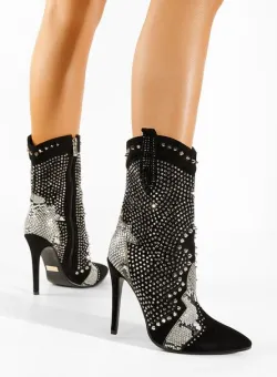 Botine stiletto negre Liberty