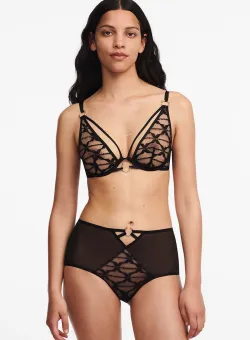 Chantelle X sutien culoarea negru, dantela, modelator