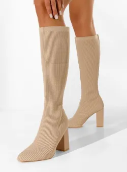 Cizme cu toc Carmona bej