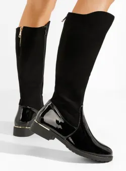 Cizme cu toc mic negre Colina V2