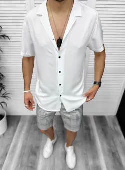 Compleu de vara camasa imprimeu + pantaloni 13103