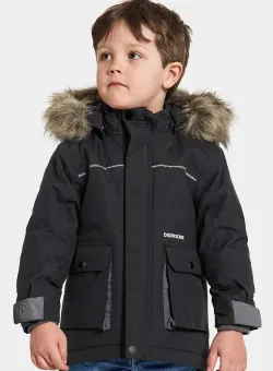 Didriksons geaca de iarna pentru copii KURE KIDS PARKA culoarea negru
