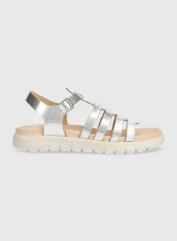 Geox sandale din piele pentru copii SANDAL SOLEIMA culoarea argintiu