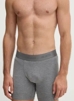 Hollister Co. boxeri 3-pack barbati, culoarea gri, KI314-4021