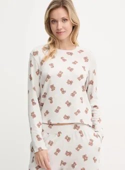 Hollister Co. longsleeve de pijama culoarea gri, KI346-4060