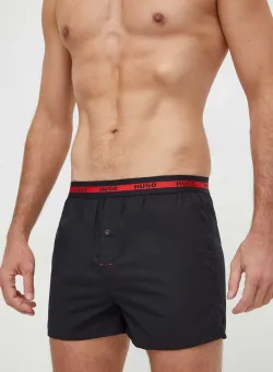 HUGO boxeri de bumbac 2-pack culoarea negru 50493950