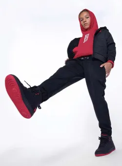 HUGO pantaloni de trening pentru copii culoarea negru, cu imprimeu