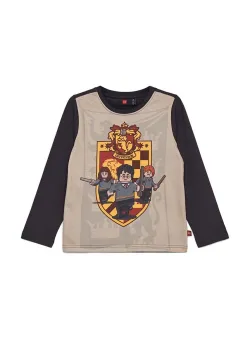 Lego longsleeve din bumbac pentru copii culoarea negru, cu imprimeu