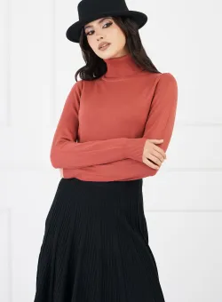 Maleta Daniela caramizie cu guler intors