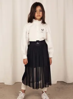 Mini Rodini camasa de bumbac pentru copii culoarea alb
