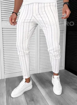 Pantaloni barbati casual regular fit in dungi B1730 P18-2.3