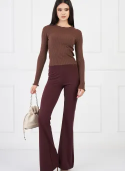Pantaloni Karina burgundy evazati