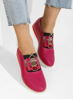 Pantofi casual dama piele Galya fucsia