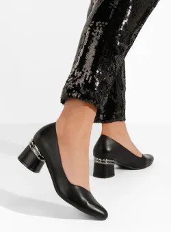 Pantofi cu toc gros Jazzy negri