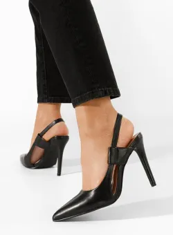Pantofi cu toc stiletto Luna negri