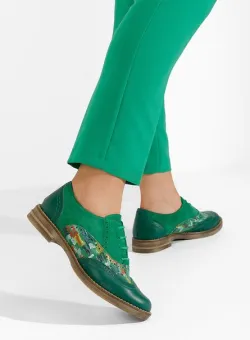 Pantofi dama brogue Emily V2 verzi