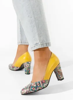 Pantofi dama piele naturala Elona V2 galbeni