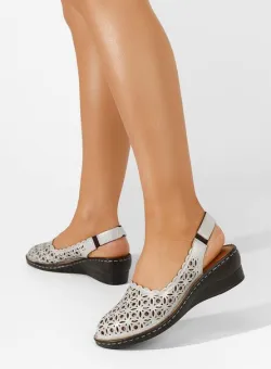 Pantofi slingback Colmania albi