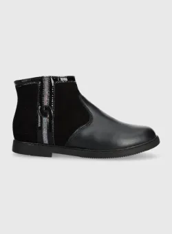 Pom D'api cizme din piele intoarsa pentru copii CITY LOCK culoarea negru