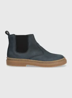 Pom D'api cizme din piele intoarsa TRIX JOD ZIP culoarea albastru marin