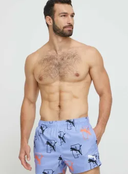 Puma pantaloni scurti de baie Cat Logo culoarea violet