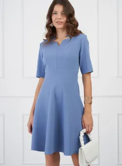 Rochie DY Fashion bleu cu decupaj la decolteu