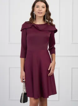 Rochie DY Fashion bordo cu guler maxi tip funda