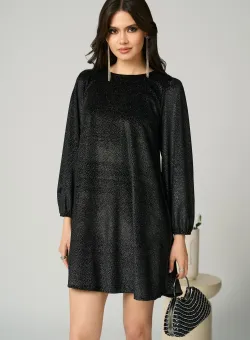 Rochie eleganta din catifea neagra cu glitter