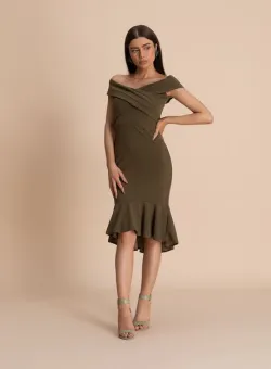 Rochie midi Emelina Kaki
