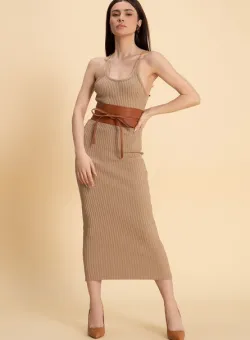 Rochie midi Hannelore Bej