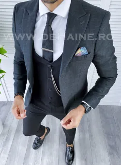 Sacou barbati gri petrol slim fit B5584 P20-2.2