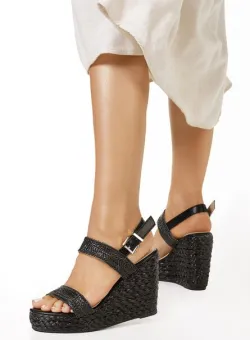 Sandale cu platforma Theresa Negre
