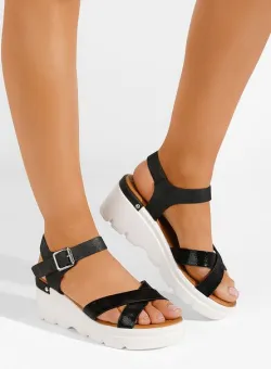 Sandale cu platforma Zaleria negre