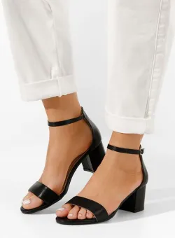 Sandale cu toc gros Velada negre