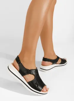 Sandale piele naturală Seana negre