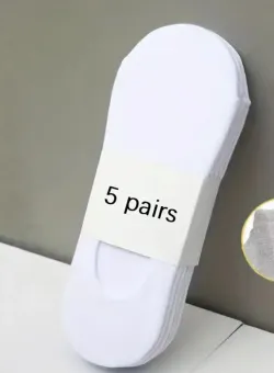 Set 5 sosete albe scurte Talpici