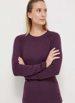 Smartwool longsleeve funcțional Classic Thermal Merino culoarea violet