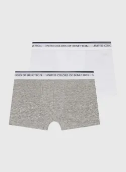 United Colors of Benetton boxeri copii 2-pack culoarea gri