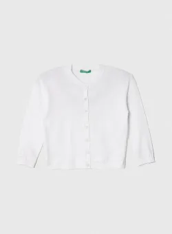 United Colors of Benetton cardigan copii culoarea alb, light