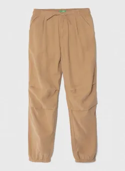 United Colors of Benetton pantaloni copii culoarea bej, neted